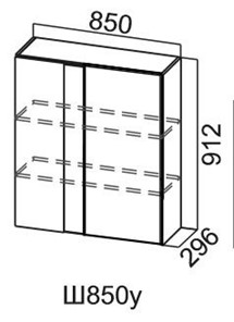 Настенный шкаф Модус, Ш850у/912, галифакс в Тюмени