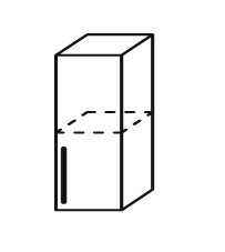 Шкаф кухонный Мыло, настенный однодверный с полкой 718*200*320, ШН 200/718 в Тюмени
