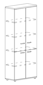 Шкаф для документов 4-х дверный Albero (78х36,4х193) в Тюмени