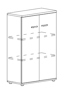Шкаф средний закрытый Albero (78х36,4х119,4) в Тюмени