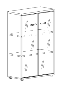 Шкаф средний Albero, со стеклом в рамке (78х36,4х119,4) в Тюмени