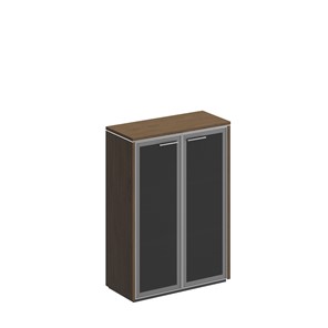 Шкаф для документов средний Velar, дуб табачный, со стеклянными дверьми (94х41х132) ВЛ 312 в Тюмени