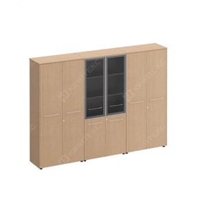 Шкаф комбинированный высокий (закрытый-стекло-одежда) Reventon (МЕ 376), зебрано песочный (274х46х196) в Заводоуковске - предосмотр