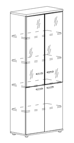 Шкаф для документов Albero, со стеклянными дверьми (78х36,4х193) в Тюмени