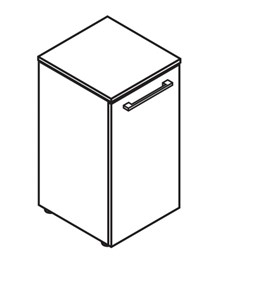 Низкий шкаф колонна MORRIS Дуб Базель/белый MLC 42.1 (429х423х821) в Тюмени - предосмотр 2
