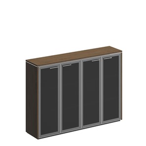 Шкаф для документов средний Velar, дуб табачный, со стеклянными дверьми (183х41х132) ВЛ 323 в Тюмени