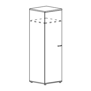 Шкаф для одежды глубокий узкий Albero (60х59х193) в Тюмени