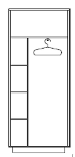 Шкаф для одежды LINE Дуб-светлый-антрацит СФ-574401 (900х430х2100) в Тюмени - изображение 1
