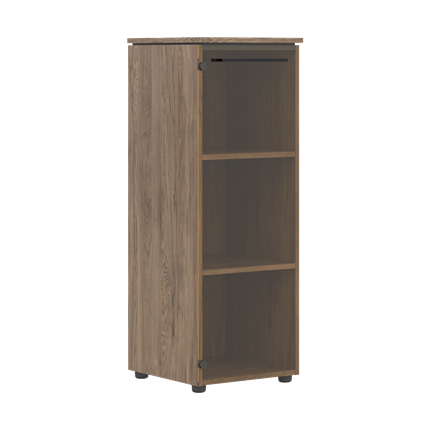 Средний шкаф колонна с глухой стеклянной дверью MORRIS TREND Антрацит/Кария Пальмира MMC 42.1 (429х423х821) в Заводоуковске - изображение