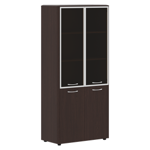 Шкаф комбинированный с дверьми в алюминиевой рамке DIONI Венге DHC 85.7  (850х430х1930) в Тюмени