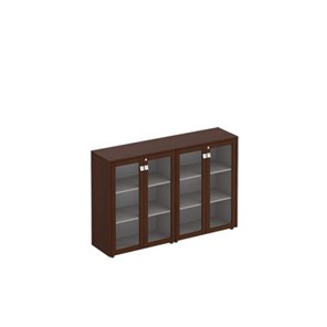 Шкаф комбинированный средний (стекло+стекло) Премьер, венге темный (186х46х121) ПР 323 в Тюмени