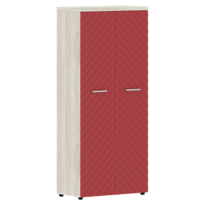 Офисный шкаф TORR LUX TLHC 85.1 с глухими дверьми и топом 854х452х1958 Сосна Эдмонт/ Красный в Тюмени - предосмотр