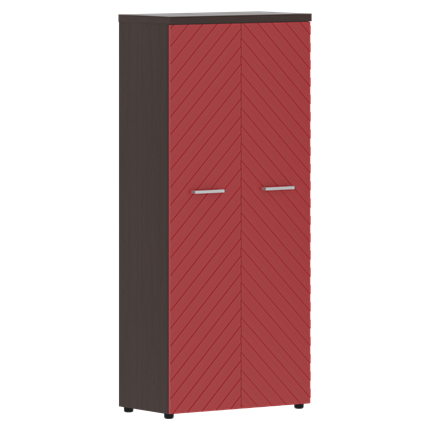 Офисный шкаф TORR LUX TLHC 85.1 с глухими дверьми и топом 854х452х1958 Венге Магия/ Красный в Тюмени - изображение