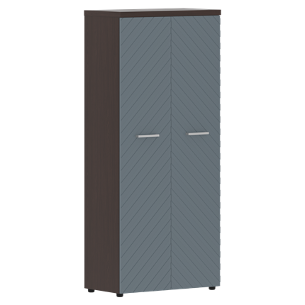 Офисный шкаф TORR LUX TLHC 85.1 с глухими дверьми и топом 854х452х1958 Венге Магия/ Серо-голубой в Тюмени - изображение