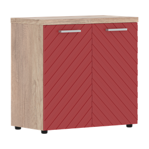 Шкаф TORR LUX TLLC 85.1 с глухими малыми дверьми и топом 854х452х833 Дуб Каньон / Красный в Тюмени