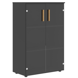 Шкаф со стеклянными средними дверьми FORTA Черный Графит FMC 80.2 (798х404х1197) в Тюмени