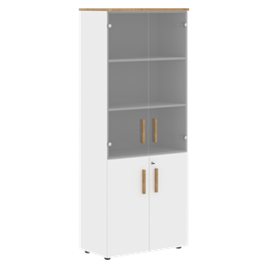 Широкий шкаф высокий FORTA Белый-Дуб Гамильтон FHC 80.2(Z) (798х404х1965) в Тюмени