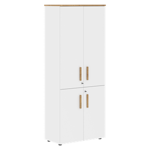 Широкий шкаф высокий FORTA Белый-Дуб Гамильтон FHC 80.3(Z) (798х404х1965) в Тюмени