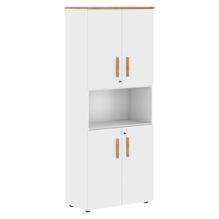 Шкаф с глухими  малыми дверьми FORTA Белый-Дуб Гамильтон FHC 80.4(Z) (798х404х1965) в Тюмени - изображение