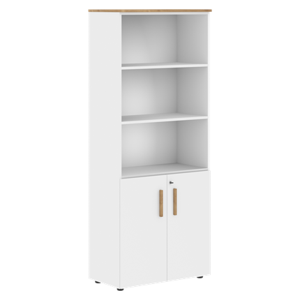 Шкаф с глухими  малыми дверьми FORTA Белый-Дуб Гамильтон FHC 80.5(Z) (798х404х1965) в Заводоуковске - изображение