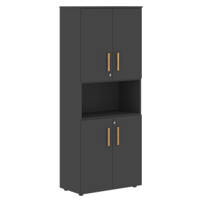 Шкаф  с глухими малыми дверями FORTA Черный Графит  FHC 80.2(Z) (798х404х1965) в Тюмени - предосмотр