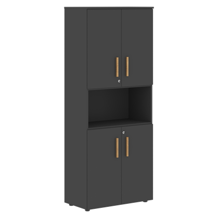 Шкаф  с глухими малыми дверями FORTA Черный Графит  FHC 80.2(Z) (798х404х1965) в Заводоуковске - изображение