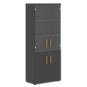 Широкий шкаф высокий FORTA Черный Графит  FHC 80.2(Z) (798х404х1965) в Тюмени - предосмотр