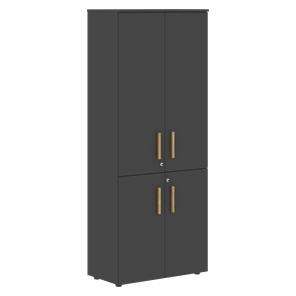 Широкий шкаф высокий FORTA Черный Графит FHC 80.2(Z) (798х404х1965) в Тюмени - предосмотр