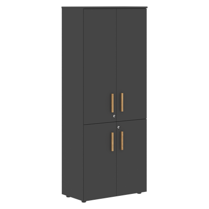 Широкий шкаф высокий FORTA Черный Графит FHC 80.2(Z) (798х404х1965) в Тюмени - изображение