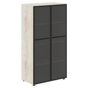 Шкаф средний со стеклянными  дверцами LOFTIS Сосна Эдмонт LMC 80.2 (800х430х1517) в Тюмени - предосмотр