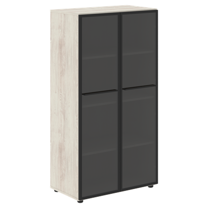 Шкаф средний со стеклянными  дверцами LOFTIS Сосна Эдмонт LMC 80.2 (800х430х1517) в Тюмени - изображение