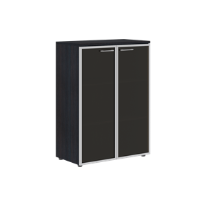 Шкаф средний со стеклянными  дверьми XTEN Дуб Юкон XMC 85.7 (850х410х1165) в Тюмени