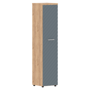 Шкаф-стеллаж TORR LUX TLHC 42.1 колонка с глухой дверью и топом 435х452х1958 Дуб Бофорд/ Серо-голубой в Тюмени