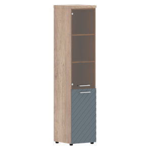 Стеллаж с дверью TORR LUX TLHC 42.2 L колонка комбинированная с топом 435х452х1958 Дуб Каньон/ Серо-голубой в Тюмени
