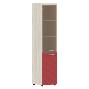 Стеллаж с дверью TORR LUX TLHC 42.2 L колонка комбинированная с топом 435х452х1958 Сосна Эдмонт/ Красный в Заводоуковске