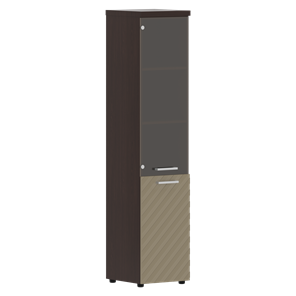 Стеллаж с дверью TORR LUX TLHC 42.2 L колонка комбинированная с топом 435х452х1958 Венге/ Капучино в Тюмени
