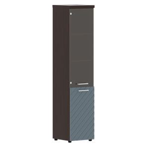 Стеллаж с дверью TORR LUX TLHC 42.2 L колонка комбинированная с топом 435х452х1958 Венге/Серо-голубой в Заводоуковске