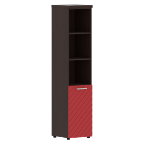 Стеллаж с дверью TORR LUX TLHC 42.5 L колонка с глухой малой дверью и топом 435х452х1958 Венге/ Красный в Тюмени