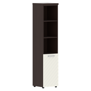Шкаф-стеллаж TORR LUX TLHC 42.5 L колонка с глухой малой дверью и топом 435х452х1958 Венге/ Латте в Тюмени