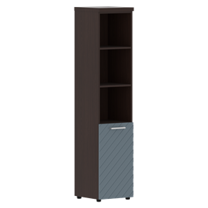 Стеллаж с дверью TORR LUX TLHC 42.5 L колонка с глухой малой дверью и топом 435х452х1958 Венге/ Серо-голубой в Тюмени