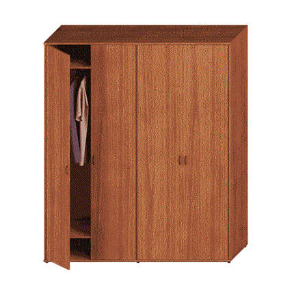 Шкаф высокий офисный Престиж, одежда/закрытый, темный орех, 175x46x203, Исп.59 в Тюмени - изображение