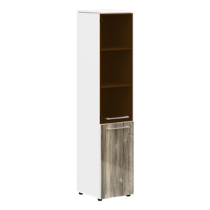 Шкаф колонка комбинированная MORRIS  Дуб Базель/ Белый MHC  42.2 (429х423х1956) в Ишиме