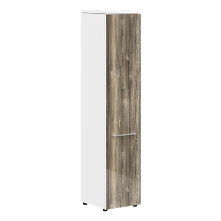 Шкаф высокий MORRIS  Дуб Базель/Белый MHC 42.1 (429х423х1956) в Заводоуковске - изображение