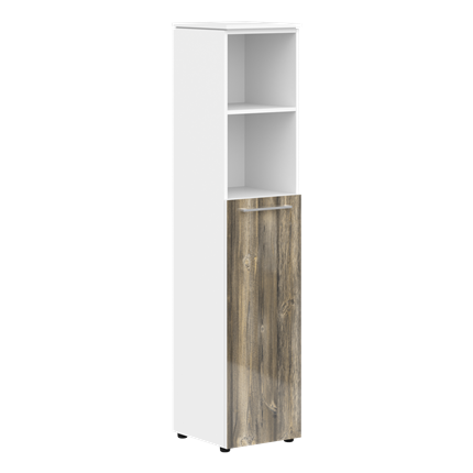 Шкаф высокий MORRIS  Дуб Базель/белый MHC 42.6 (429х423х1956) в Заводоуковске - изображение