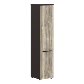 Шкаф колонка с глухой дверью MORRIS  Дуб Базель/Венге Магия MHC 42.1 (429х423х1956) в Тюмени