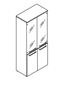 Шкаф колонка со стеклянными и глухими дверями MORRIS TREND Антрацит/Кария Пальмира MHC 85.2 (854х423х1956) в Заводоуковске - предосмотр 1