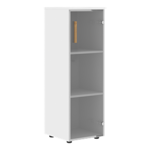 Средний шкаф колонна со стеклянной правой дверью  FORTA Белый FMC 40.2 (R) (399х404х801) в Тюмени - предосмотр