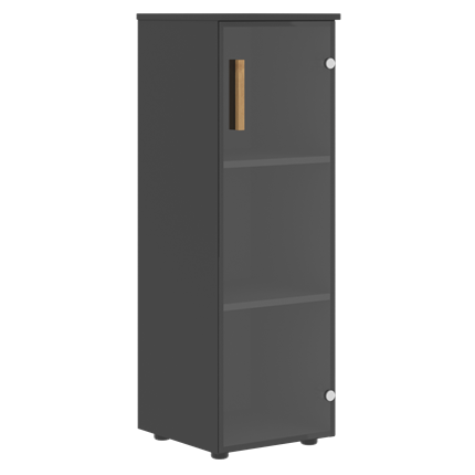 Средний шкаф колонна со стеклянной правой дверью  FORTA Черный ГрафитFMC 40.2 (R) (399х404х801) в Заводоуковске - изображение