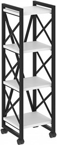 Стеллаж подкатной Loft VR.L-MST.K-4.4, Белый/Черный металл в Тюмени