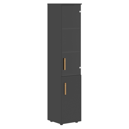 Высокий шкаф с глухой дверью колонна FORTA Черный Графит  FHC 40.2 (L/R) (399х404х1965) в Заводоуковске - изображение